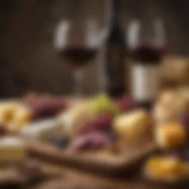 A beautifully themed wine and cheese board showcasing regional specialties.