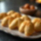 Freshly baked fortune cookies arranged elegantly on a plate