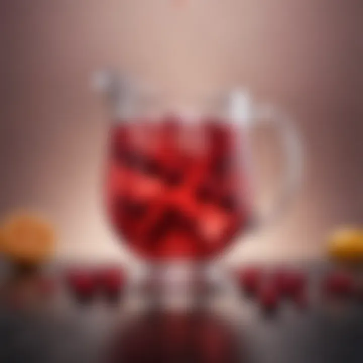 A vibrant pitcher of cranberry-flavored water infused with fruits