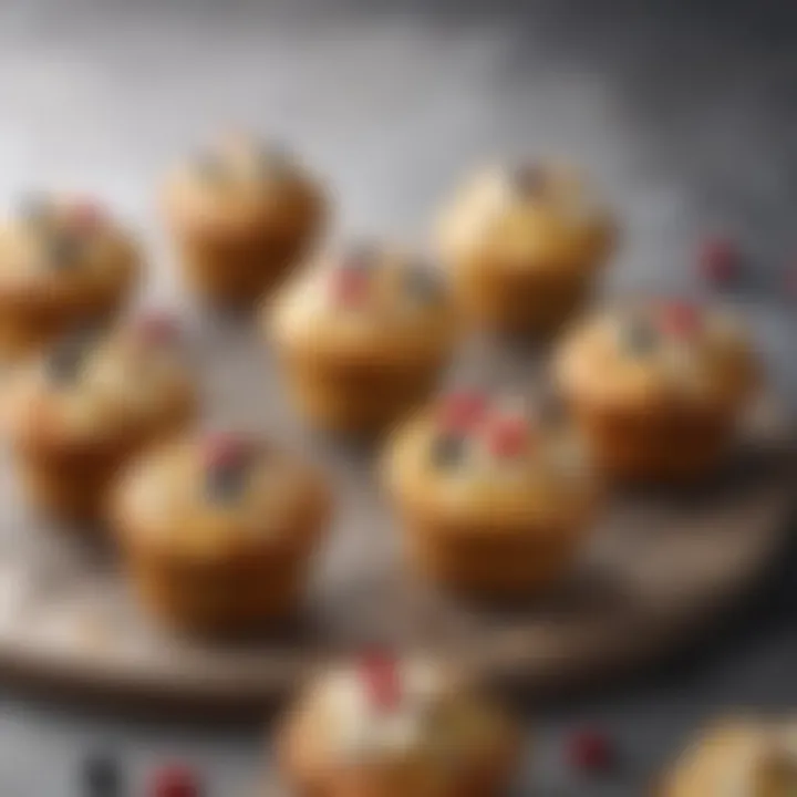 An assortment of cream cheese muffins with various toppings