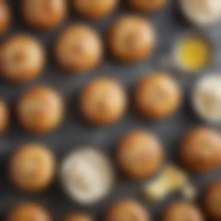 Ingredients laid out for making cream cheese muffins