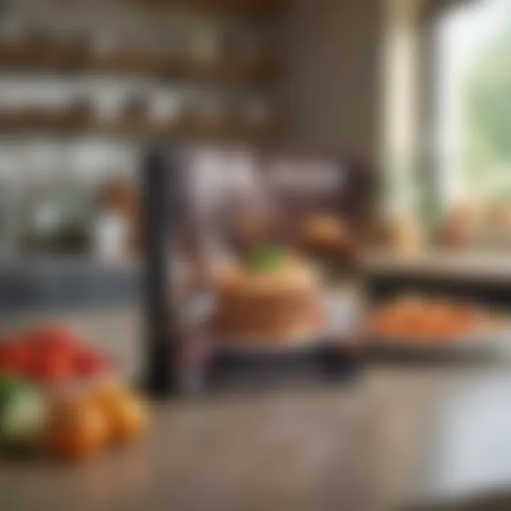 Cookbook open on a kitchen counter