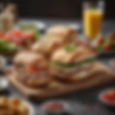 Artisanal Sandwich Platter An elegant lunch platter showcasing artisanal sandwiches and fresh sides.