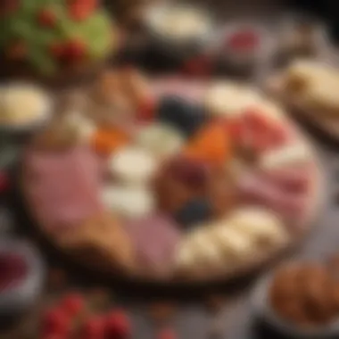 Charming Charcuterie Board A delightful charcuterie board filled with cheeses, fruits, and nuts.
