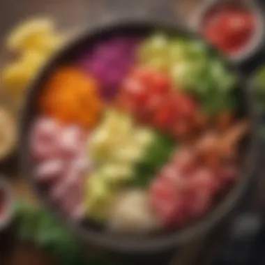 Vibrant Poke Bowl A vibrant bowl of colorful poke, brimming with fresh ingredients.
