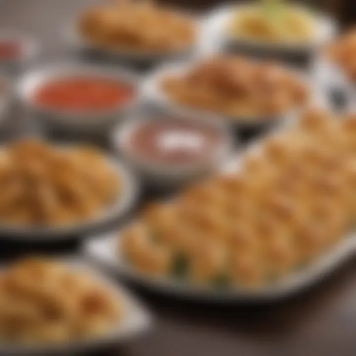 An assortment of crescent appetizers with dipping sauces, perfect for gatherings.