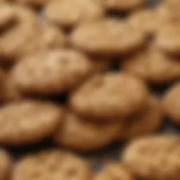 A close-up of perfectly baked crispy cookies showcasing their golden-brown texture.