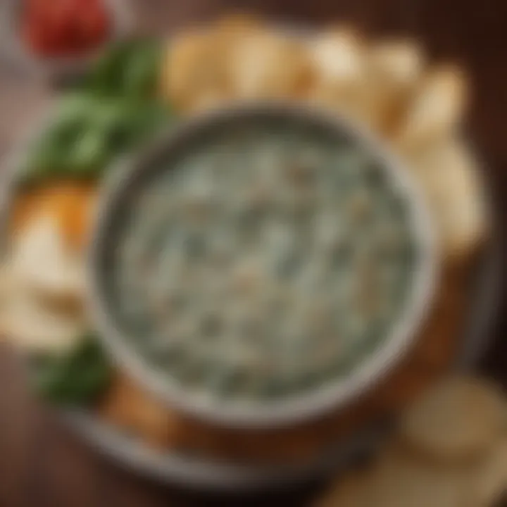 A bowl of vibrant spinach dip with fresh ingredients