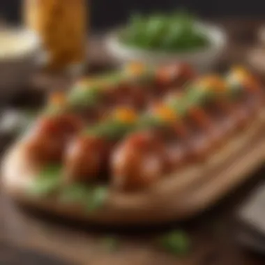 Close-up of L'il Smokies garnished with fresh herbs
