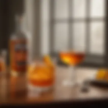 Artisan glassware showcasing the finished Orange Bitters Old Fashioned cocktail.