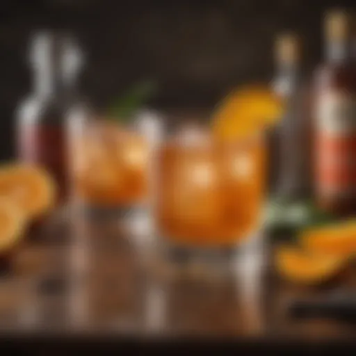 A beautifully crafted Orange Bitters Old Fashioned cocktail garnished with an orange twist.