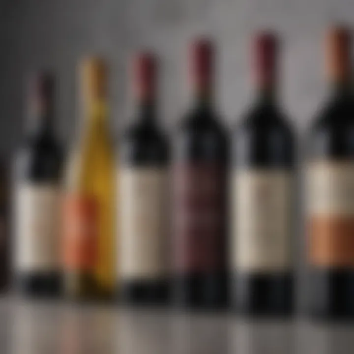 Selection of various wine bottles organized by ideal temperature ranges