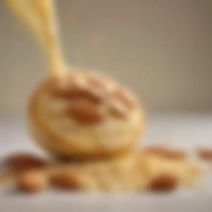 Close-up of almond flour showcasing its texture and color, emphasizing its nutritional value