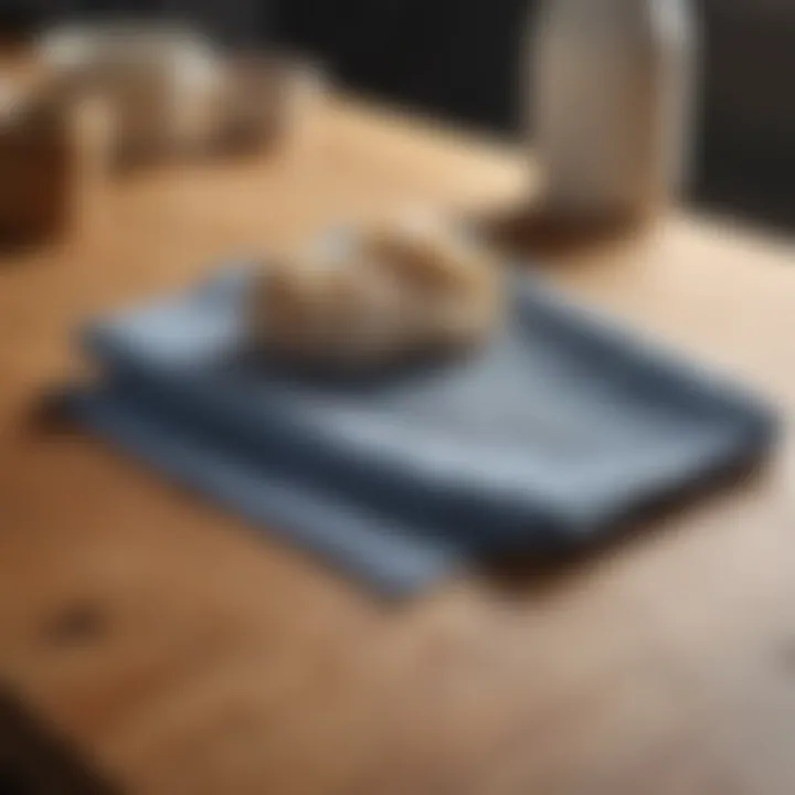 A close-up of a dish cloth being laid out flat on a surface, emphasizing drying techniques