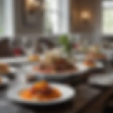 Gourmet Dining Experience Elegant table setting with gourmet dishes