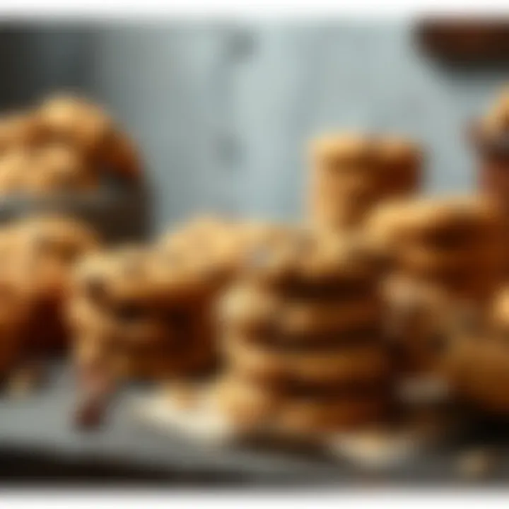 A variety of oatmeal cookie flavors displayed with rustic decor
