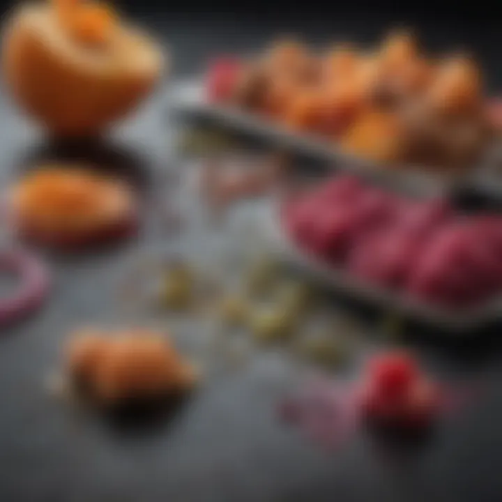 A close-up view of the ingredients used in creating edible inks.