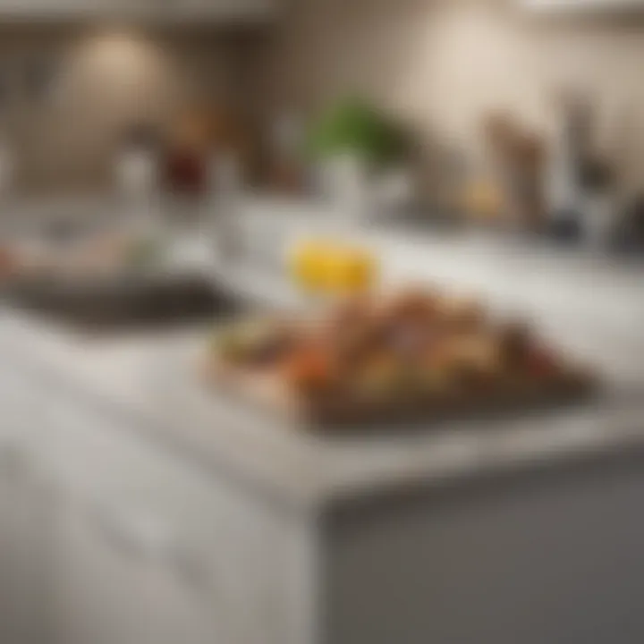 A neatly organized kitchen countertop with labeled containers