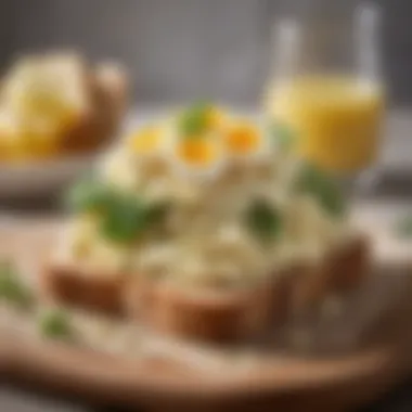 Egg salad served on whole grain toast