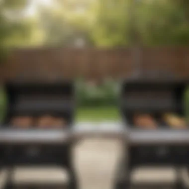 Comparison of Electric and Propane Grills Side-by-side comparison of electric and propane grills.