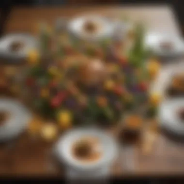 A beautifully arranged spring dinner table showcasing vibrant dishes.