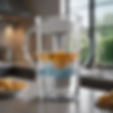 Water Pitcher with Built-in Filtration Stylish water pitcher with built-in filtration demonstrating convenience