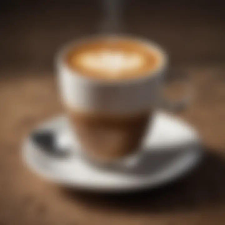 Elegant shot of a rich espresso served in a small cup