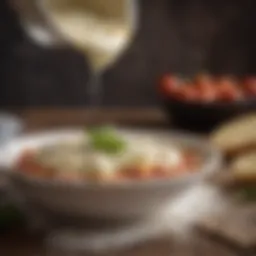 A close-up of creamy ricotta cheese in a bowl