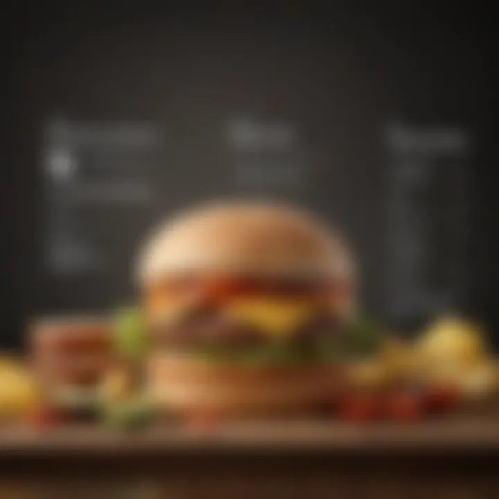 A chart comparing glycemic index of various hamburger ingredients