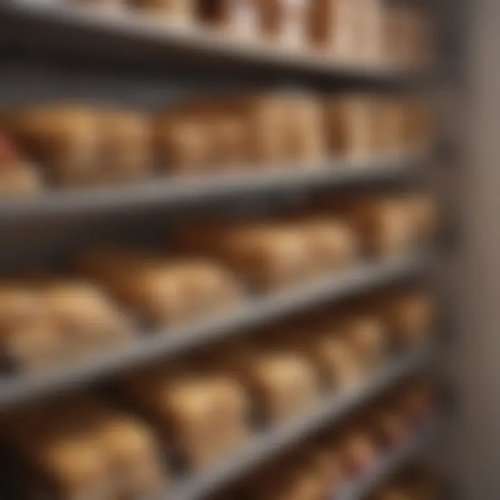 A well-organized pantry showcasing storage methods for low carb crisp breads.