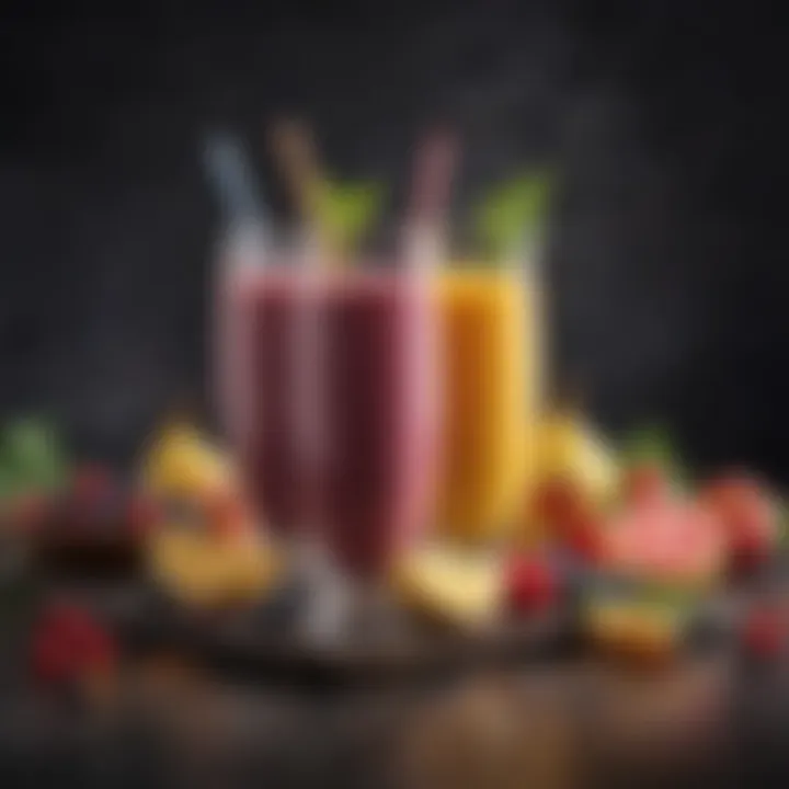 Selection of fresh fruits and ingredients for smoothies