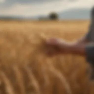 Vibrant field of ancient wheat, illustrating sustainable agricultural practices