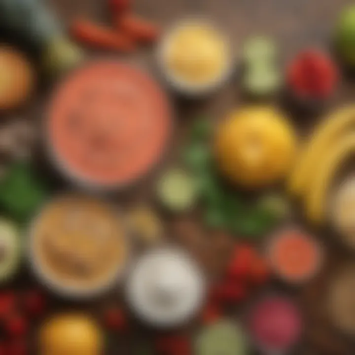 Close-up of the ingredients used in Bahama Mama Smoothie