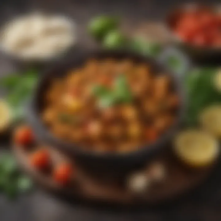 An array of fresh ingredients commonly found in Balti cuisine.