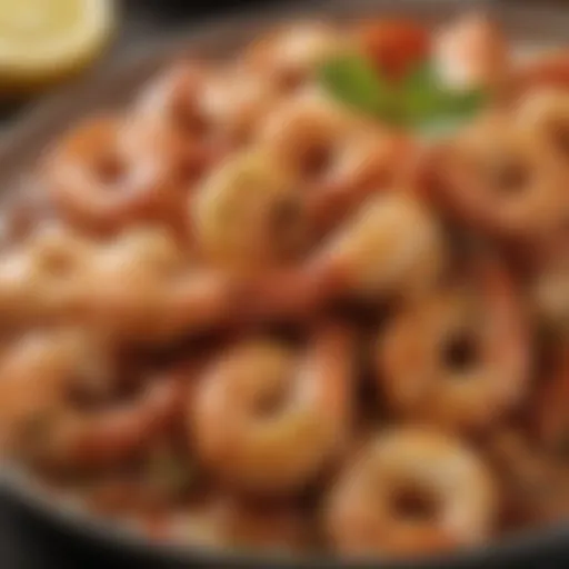 Sizzling BBQ shrimp dish with vibrant spices