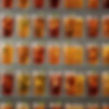 An artistic representation of various iced tea flavors presented in stylish glasses