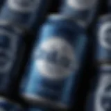 A close-up of a Blue Moon beer can showcasing its design and branding