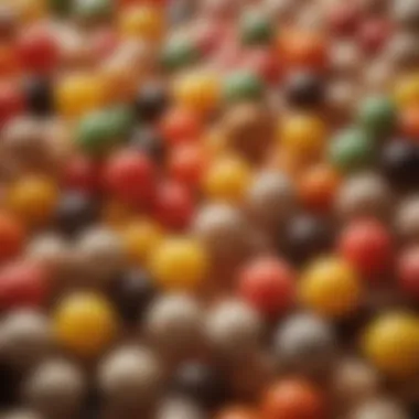 Boba Candy Balls Compared to Traditional Bubble Tea Variety of boba candy balls next to traditional bubble tea