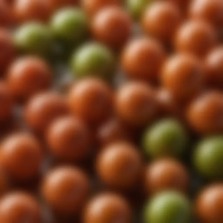 Close-up view of boba candy balls showcasing their glossy texture