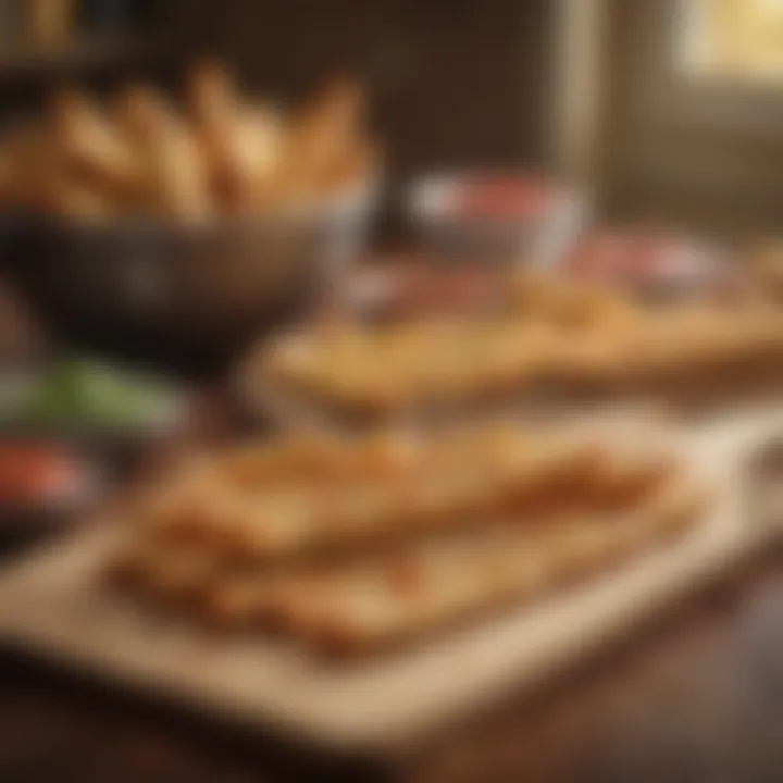 A cozy setup featuring breadsticks alongside a fast-paced lifestyle backdrop, illustrating their convenience.