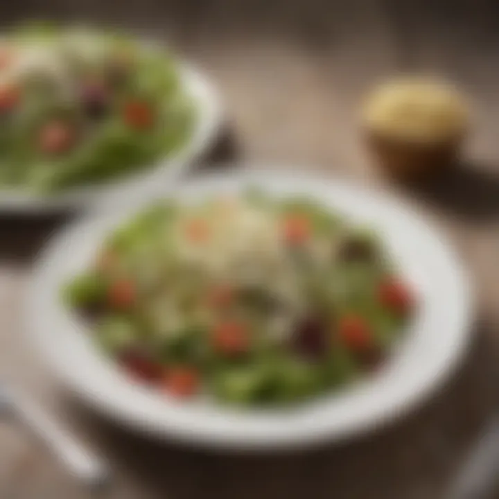 Fresh salad topped with crumbled feta cheese