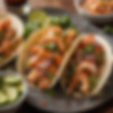 Deliciously plated chipotle shrimp tacos