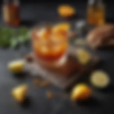 Ingredients laid out for crafting cocktails with Tennessee Honey