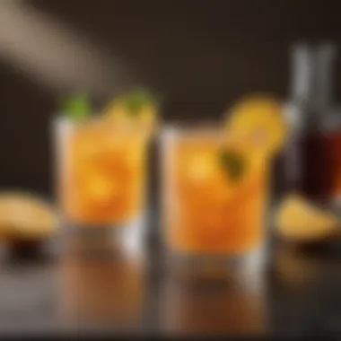 A refreshing cocktail featuring Tennessee Honey and citrus garnishes