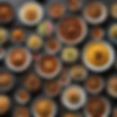 An array of international dishes representing diverse culinary cultures