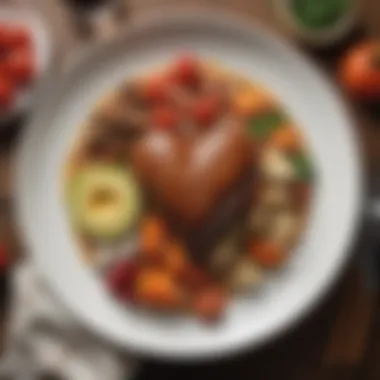 A beautifully arranged plate featuring a heart-healthy balanced meal.