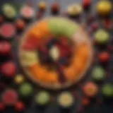 A colorful assortment of fruits and vegetables known for their blood pressure-lowering properties.