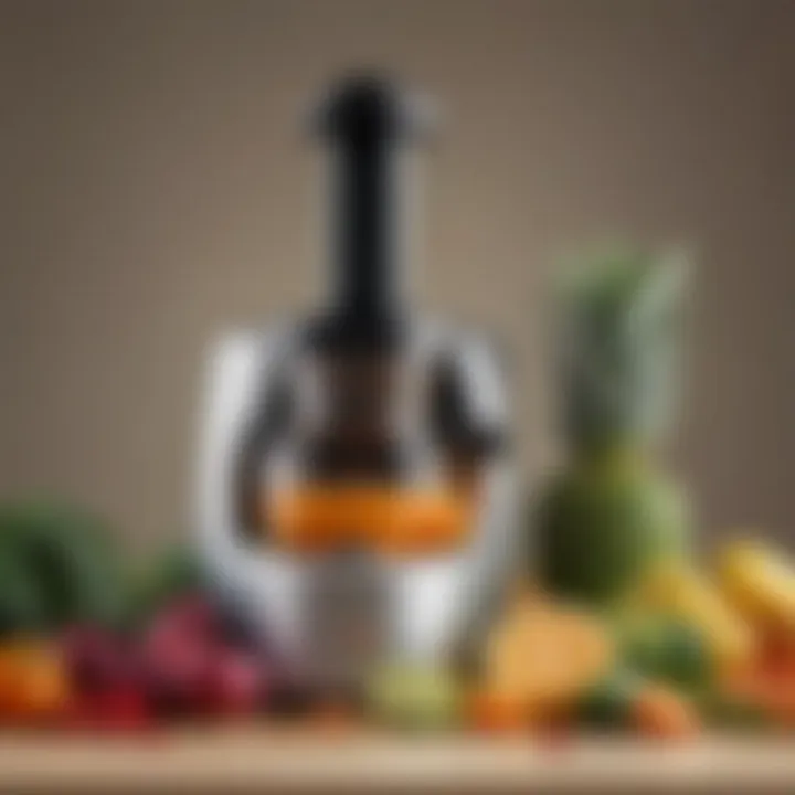 An array of fresh produce ready to be juiced, emphasizing the juicer's ability to handle various ingredients.