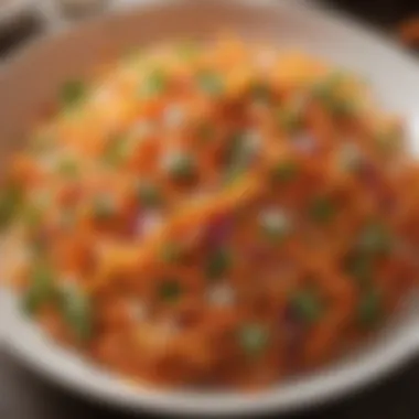 Vibrant Carrot Salad Carrot salad garnished with fresh ingredients