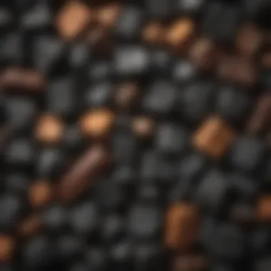 Different types of lumpwood charcoal showcased